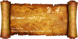 Wimmer Agáta névjegykártya